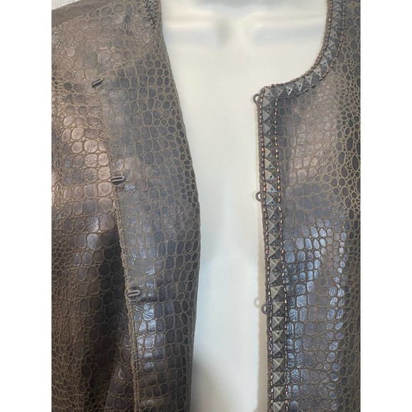 Chico’s Faux Leather Alligator Jacket - Picture 4 of 10